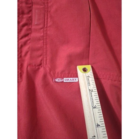 Ole Miss Shirt Men L Red Drake Waterfowl Fishing Vented Short Sleeve Football - Picture 6 of 11